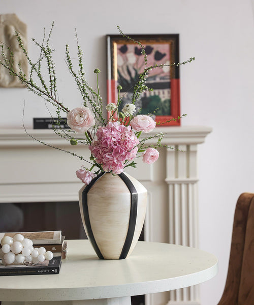 Large Contemporary Vases on Dining Table, Handmade Modern Flower Vase, Centerpiece Ceramic Bouquet Vases, Porcelain Vases for Modern Home Decor-Grace Painting Crafts
