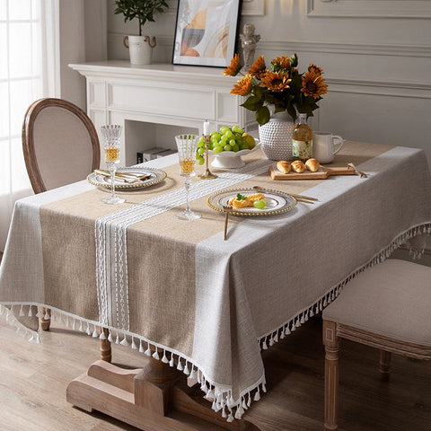 Large Cotton and Linen Rectangle Table Covers for Dining Room Table, Modern Table Cloth for Kitchen, Rectangular Tablecloths for Coffee Table-Grace Painting Crafts