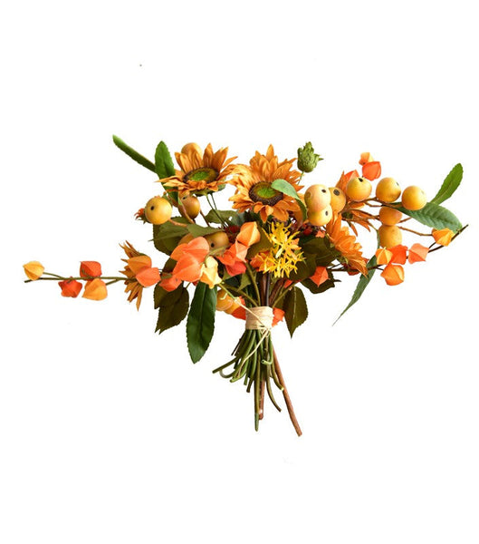 Yellow Sunflowers, Botany Plants, Unique Floral Arrangement for Home Decoration, Table Centerpiece, Real Touch Artificial Flowers for Dining Room-Grace Painting Crafts