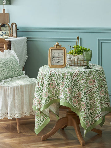 Large Rectangle Tablecloth for Dining Room Table, Square Tablecloth for Round Table, Farmhouse Table Cloth, Flower Pattern Tablecloth-Grace Painting Crafts