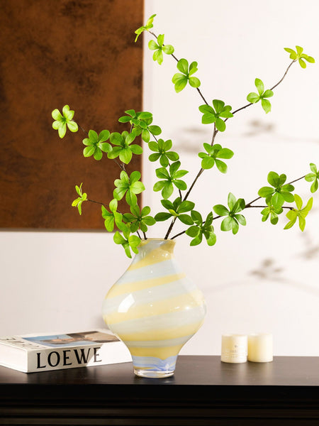 Modern Glass Bud Vases, Centerpiece Vases on Table, Handmade Liuli Vases, Color Glaze Vase, Contemporary Vases for Modern Home Decor-Grace Painting Crafts