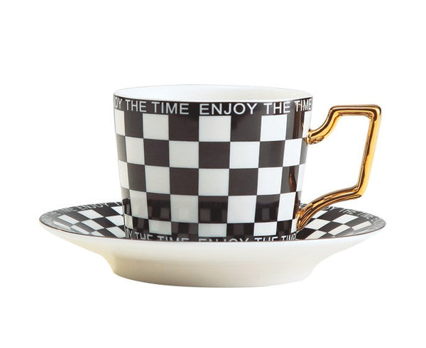Creative Ceramic Coffee Cups for Office, Beautiful British Tea Cups, Creative Porcelain Tea Cup Saucer Set, 6.8 oz Tea Cup and Saucer in Gift Box as Birthday Gift-Grace Painting Crafts