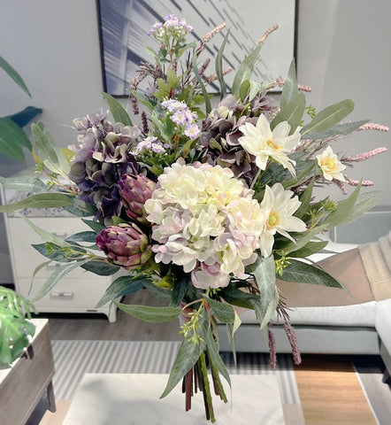 Large Bunch of Flowers Arrangement, Faux Silk Floral Table Centerpiece, Creative Flower Arrangement Ideas for Interior Design, Modern Artificial Floral Arrangement-Grace Painting Crafts