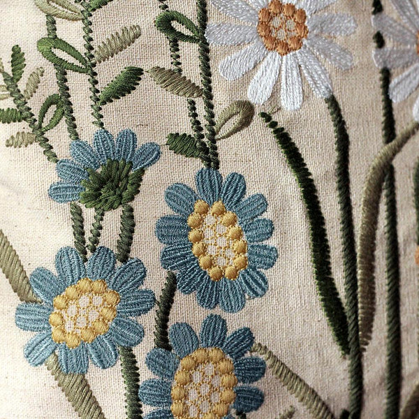 Flower Decorative Throw Pillows, Decorative Pillows for Sofa, Embroider Flower Cotton and linen Pillow Cover, Farmhouse Decorative Pillows-Grace Painting Crafts