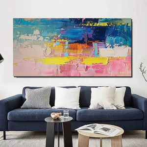 Abstract Wall Art for Bedroom, Modern Paintings for Living Room, Acrylic Painting on Canvas, Original Canvas Art, Simple Abstract Artwork-Grace Painting Crafts