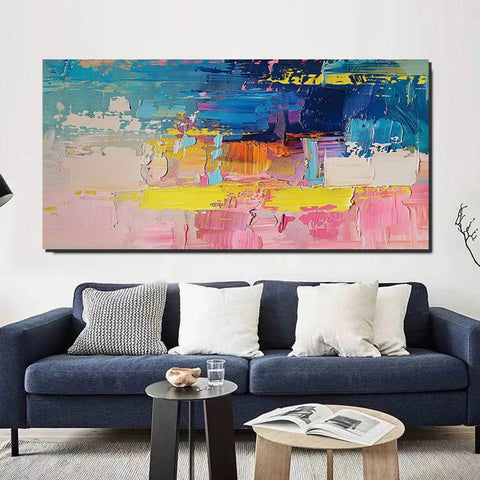 Abstract Wall Art for Bedroom, Modern Paintings for Living Room, Acrylic Painting on Canvas, Original Canvas Art, Simple Abstract Artwork-Grace Painting Crafts