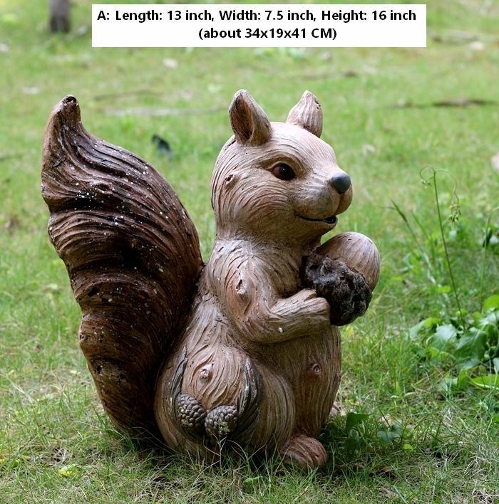 Large Squirrel with Pine Cones Statue for Garden, Animal Statue for Garden Ornament, Villa Outdoor Decor Gardening Ideas-Grace Painting Crafts