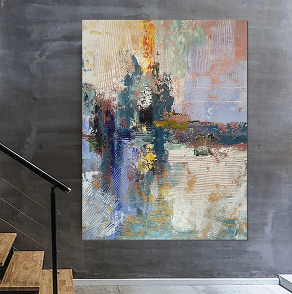 Living Room Acrylic Painting, Modern Wall Art Ideas for Dining Room, Large Canvas Painting, Contemporary Painting, Large Paintings for Bedroom-Grace Painting Crafts