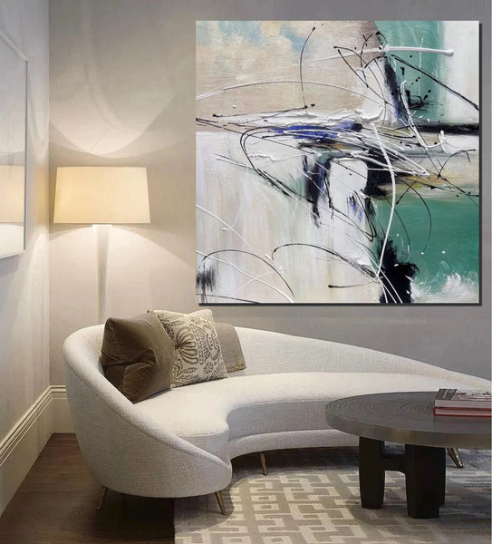 Abstract Acrylic Paintings for Living Room, Oversized Large Wall Art, Modern Contemporary Artwork, Buy Paintings Online, Heavy Texture Canvas Art-Grace Painting Crafts