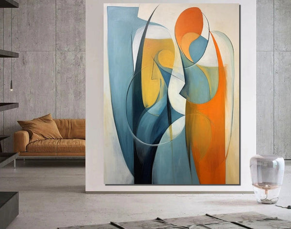 Acrylic Abstract Paintings, Buy Abstract Painting Online, Simple Modern Art, Bedroom Wall Art Paintings, Large Painting on Canvas-Grace Painting Crafts