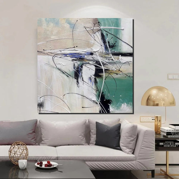 Abstract Acrylic Paintings for Living Room, Oversized Large Wall Art, Modern Contemporary Artwork, Buy Paintings Online, Heavy Texture Canvas Art-Grace Painting Crafts