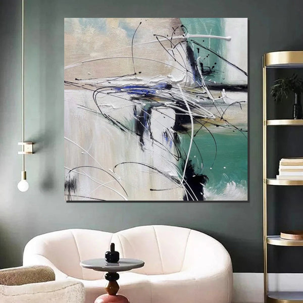 Abstract Acrylic Paintings for Living Room, Oversized Large Wall Art, Modern Contemporary Artwork, Buy Paintings Online, Heavy Texture Canvas Art-Grace Painting Crafts
