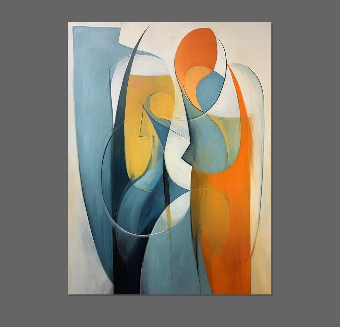 Acrylic Abstract Paintings, Buy Abstract Painting Online, Simple Modern Art, Bedroom Wall Art Paintings, Large Painting on Canvas-Grace Painting Crafts