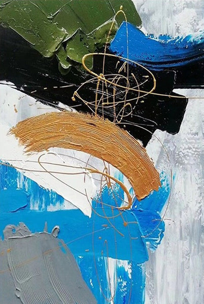 Large Acrylic Canvas Paintings, Living Room Abstract Wall Art Ideas, Large Wall Art Ideas, Impasto Painting, Simple Modern Abstract Painting-Grace Painting Crafts