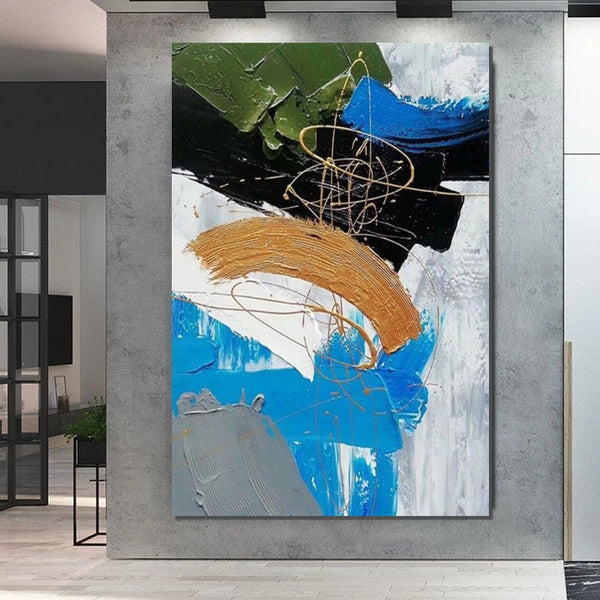 Large Acrylic Canvas Paintings, Living Room Abstract Wall Art Ideas, Large Wall Art Ideas, Impasto Painting, Simple Modern Abstract Painting-Grace Painting Crafts