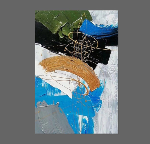 Large Acrylic Canvas Paintings, Living Room Abstract Wall Art Ideas, Large Wall Art Ideas, Impasto Painting, Simple Modern Abstract Painting-Grace Painting Crafts