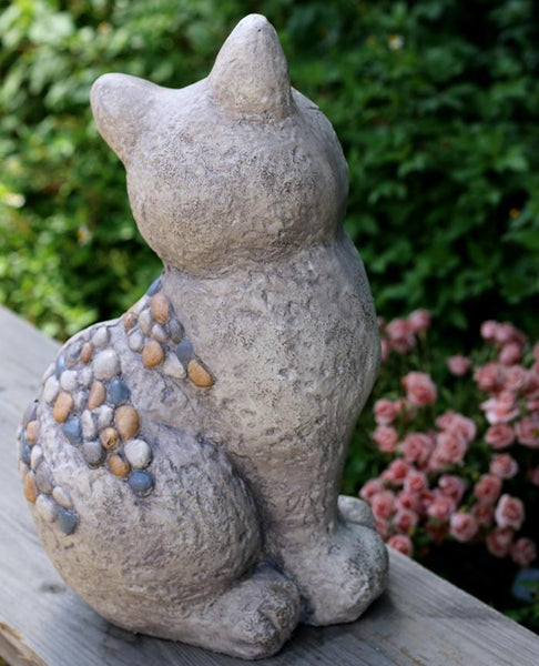 Large Lovely Cat Statue for Garden Courtyard Ornament, Animal Statue, Villa Outdoor Decor Gardening Ideas-Grace Painting Crafts