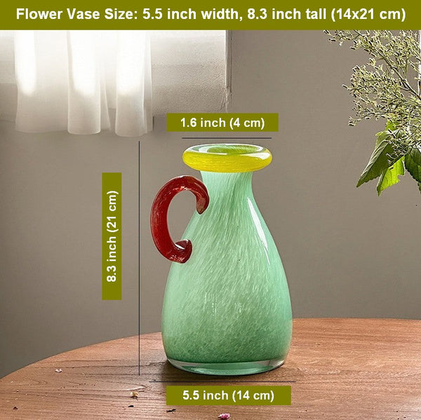 Small Flower Vase, Modern Glass Flower Vases, Handmade Glass Bud Vases, Water Holding Flower Vases, Flower Vases on Table-Grace Painting Crafts