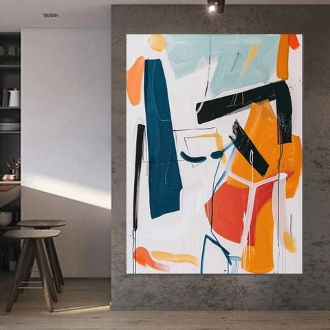 Large Wall Art Ideas, Impasto Painting, Simple Modern Abstract Painting, Large Acrylic Canvas Paintings, Living Room Abstract Wall Art Ideas-Grace Painting Crafts