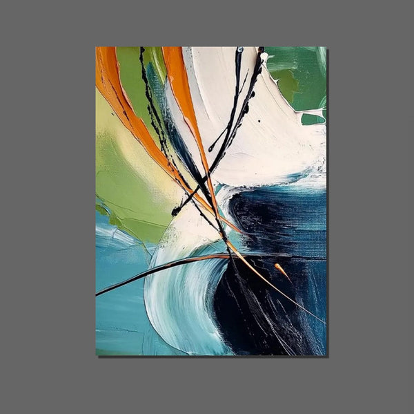 Dining Room Canvas Painting, Contemporary Modern Artwork, Large Canvas Painting for Office, Simple Modern Acrylic Paintings-Grace Painting Crafts