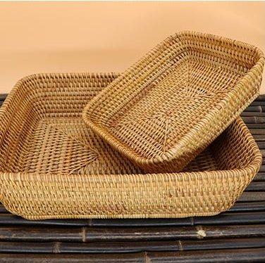 Small Rattan Storage Baskets, Storage Baskets for Shelves, Kitchen Storage Basket, Woven Storage Baskets for Bathroom-Grace Painting Crafts