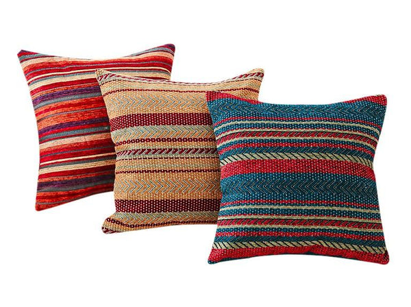 Extra Large Geometric Pattern Chenille Throw Pillows, Oriental Throw Pillow for Couch, Bohemian Decorative Sofa Pillows-Grace Painting Crafts