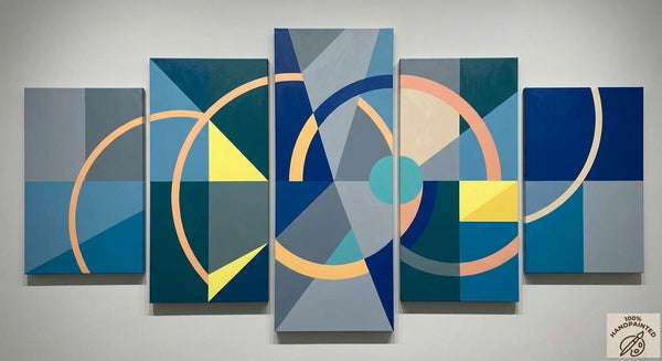 Contemporary Canvas Painting, Geometric Modern Art, Colorful Abstract Paintings, Hand Painted Acrylic Art-Grace Painting Crafts
