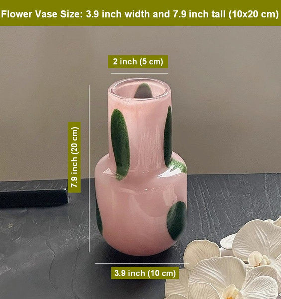 Handmade Glass Bud Vases, Flower Vases on Table, Vintage Small Glass Flower Vases, Water Holding Flower Vases-Grace Painting Crafts