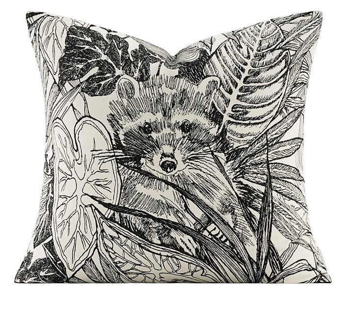 Animal Jungle Raccoon Decorative Throw Pillows for Bedroom, Large Throw Pillow for Interior Design, Contemporary Square Modern Throw Pillows for Couch-Grace Painting Crafts