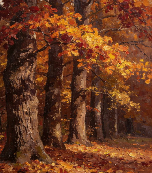 Original Landscape Art, Autumn Forest Landscape, Landscape Paintings for Bedroom, Small Oil Paintings, Hand Painted Canvas Art, Heavy Texture Wall Art Paintings-Grace Painting Crafts