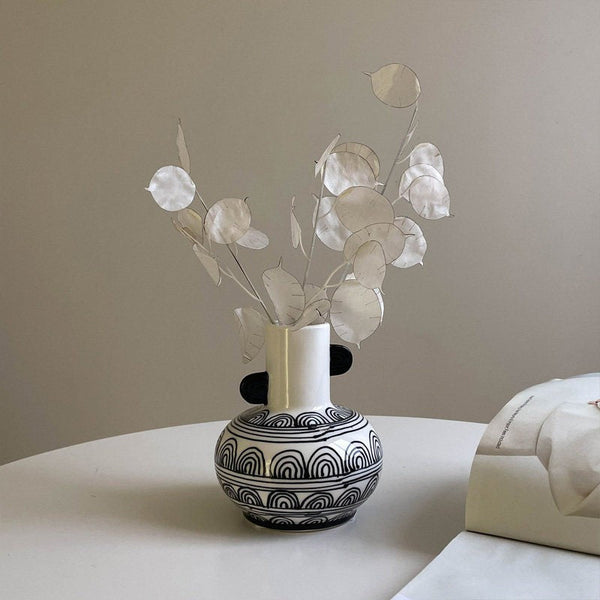 Geometric Porcelain Flower Vases, Handmade Water Holding Flower Vases, Ceramic Bud Vases, Small Flower Vases on Table-Grace Painting Crafts