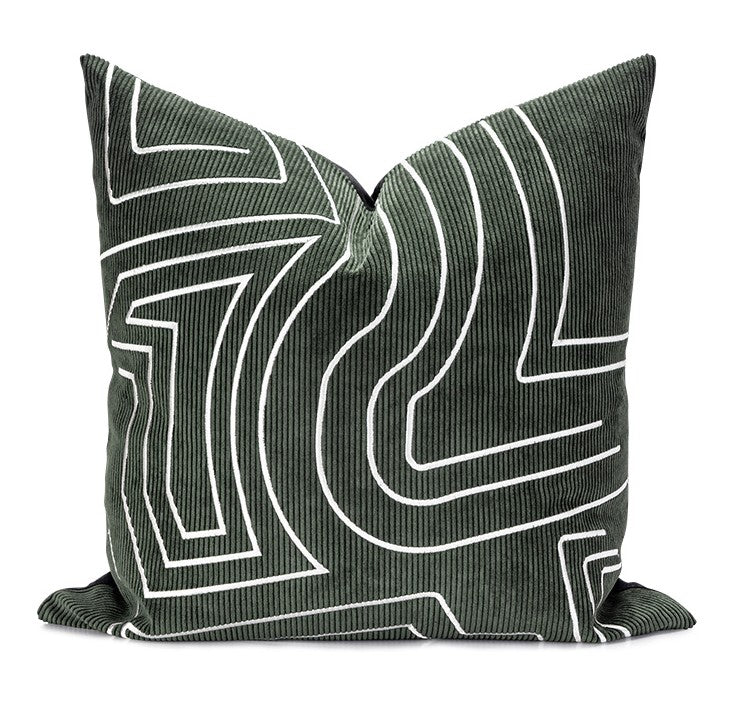 Contemporary Cushions for Interior Design, Large Modern Decorative Pillows for Sofa, Green Modern Throw Pillows for Couch-Grace Painting Crafts