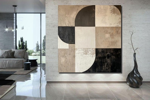 Large Painting on Canvas, Simple Modern Art, Bedroom Wall Art Paintings, Acrylic Abstract Paintings, Buy Abstract Painting Online, Black Abstract Paintings-Grace Painting Crafts