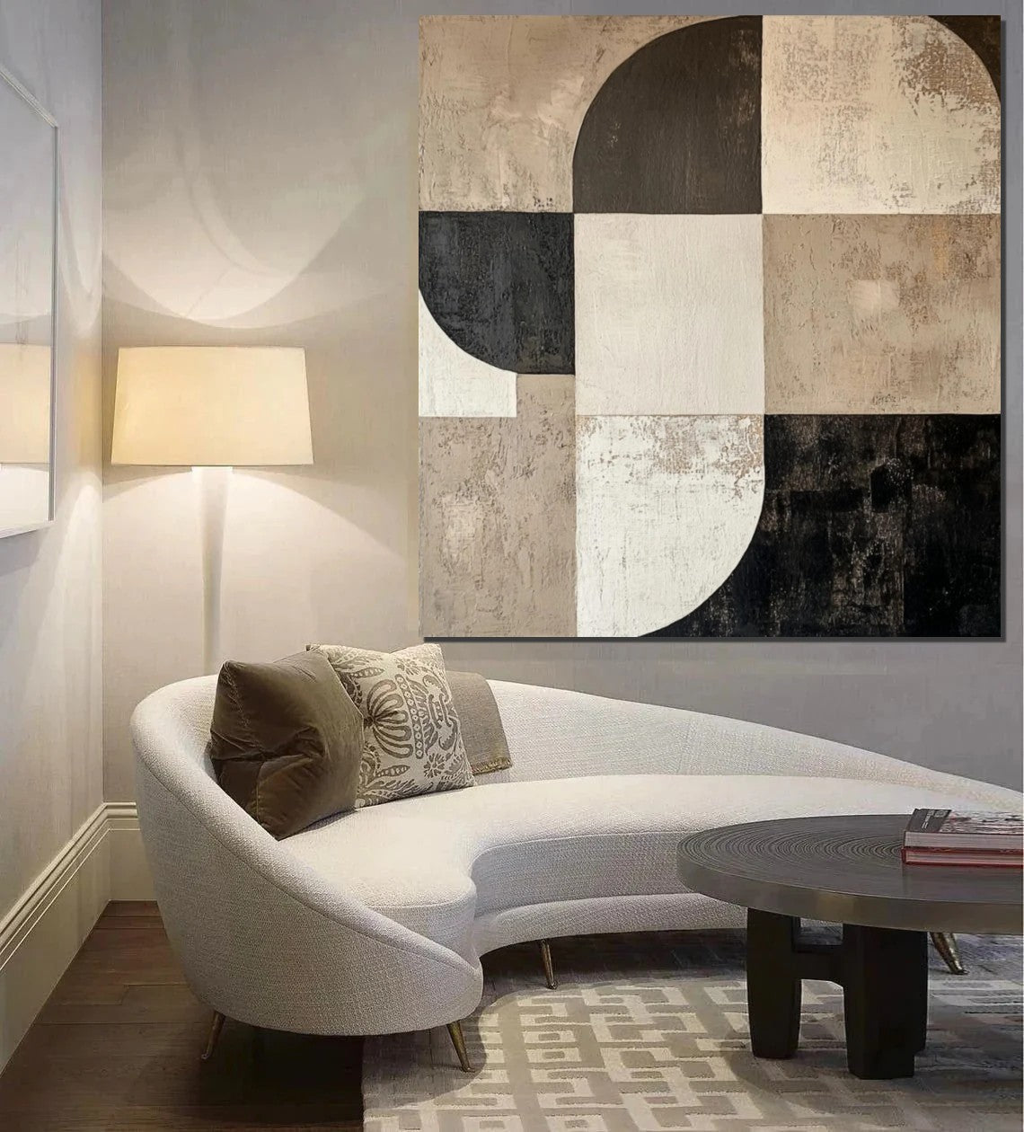 Large Painting on Canvas, Simple Modern Art, Bedroom Wall Art Paintings, Acrylic Abstract Paintings, Buy Abstract Painting Online, Black Abstract Paintings-Grace Painting Crafts
