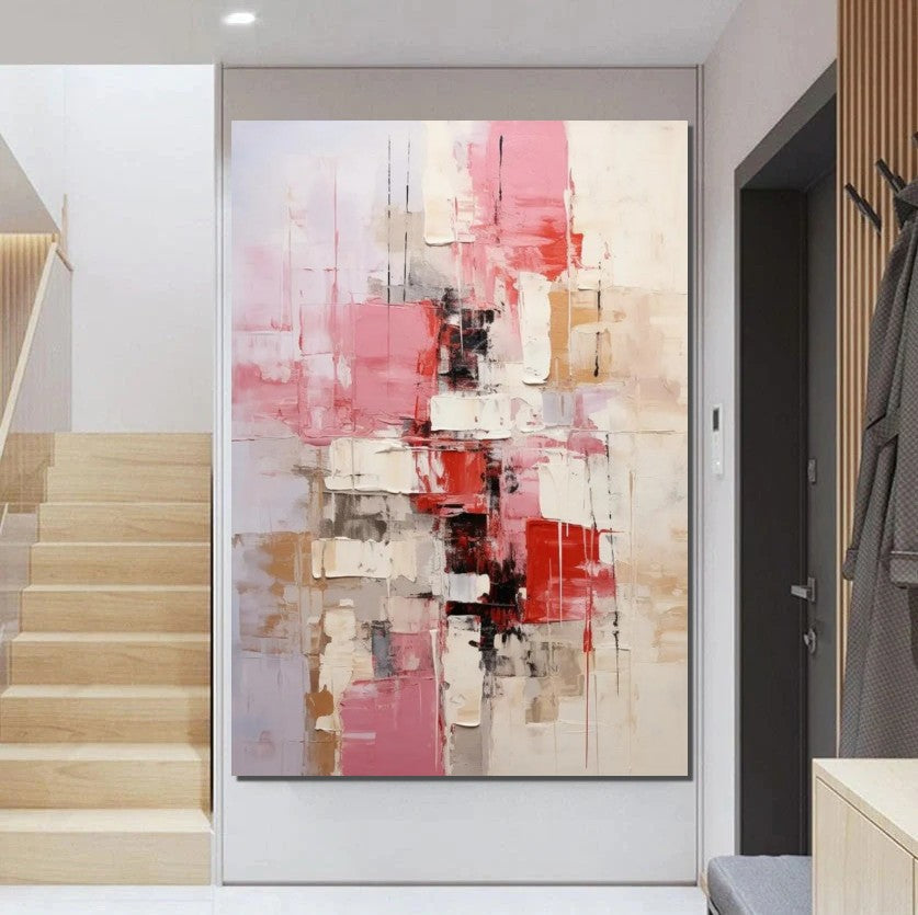 Bedroom Modern Wall Art Paintings, Palette Knife Paintings, Acrylic Paintings on Canvas, Abstract Painting for Living Room, Large Paintings Behind Sofa-Grace Painting Crafts