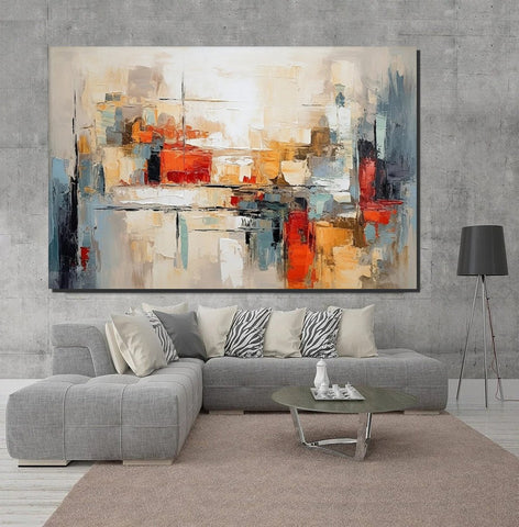 Original Acrylic Paintings, Modern Canvas Art, Modern Paintings for Bedroom, Oversized Wall Art for Living Room, Hand Painted Canvas Artwork-Grace Painting Crafts