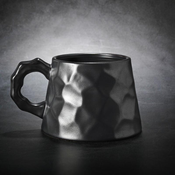 White Ceramic Coffee Mug, Large Capacity Coffee Cups, Large Tea Cup, Large Handmade Pottery Coffee Cup, Black Coffee Cup-Grace Painting Crafts