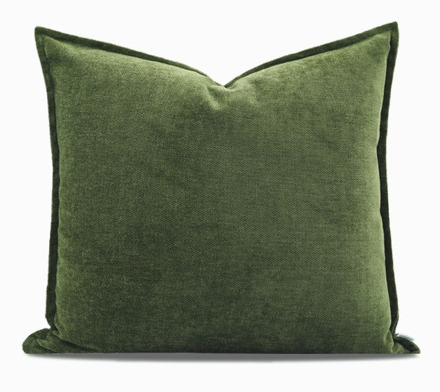 Large Throw Pillow for Interior Design, Simple Decorative Throw Pillows, Large Green Square Modern Throw Pillows for Couch, Contemporary Modern Sofa Pillows-Grace Painting Crafts