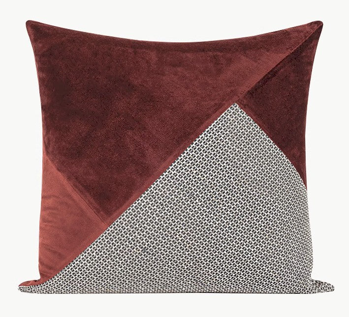 Red Modern Sofa Throw Pillows, Red Decorative Throw Pillows for Couch, Large Abstract Contemporary Throw Pillow for Interior Design-Grace Painting Crafts