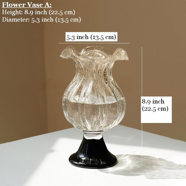 Mid Century Vases for Flowers, Contemporary Glass Vases, Handmade Modern Vases for Living Room, Unique Decorative Glass Vase, Centerpiece Vases on Table-Grace Painting Crafts