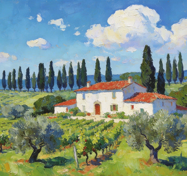 Landscape Canvas Paintings, Tuscan Landscape Delight, Original Landscape Paintings, Buy Paintings Online, Hand Painted Canvas Art-Grace Painting Crafts