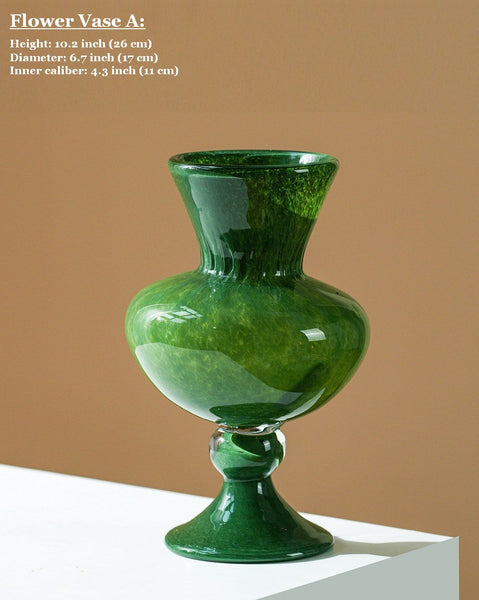 Contemporary Vase for Modern Home Decor, Unique Modern Glass Vase, Modern Glass Flower Vases, Handmade Liuli Vases, Centerpiece Vases on Table-Grace Painting Crafts