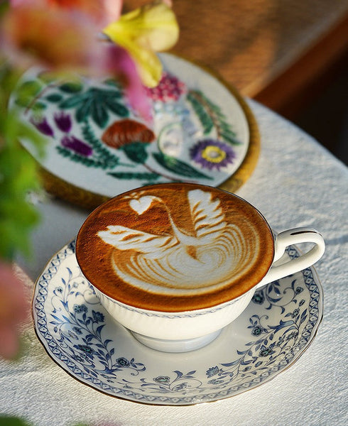 Classic British Tea Cups, Elegant Tea Cup With Saucer, Traditional Tea Cup Set, Porcelain Tea Cups, Floral Tea Cup Set, Ceramic Tea Cup with Saucer, Tea Cup Set, Vintage Tea Cup Set, Modern Ceramic Cups-Grace Painting Crafts