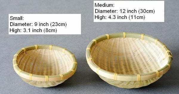 Natural Bamboo Baskets, Kitchen Storage Baskets, Farmhouse Storage Basket, Hand Woven Storage Baskets, Snacks Basket, Set of 3-Grace Painting Crafts