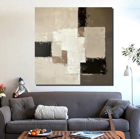 Canvas Painting for Living Room, Contemporary Abstract Artwork, Abstract Painting Ideas for Interior Design, Modern Wall Art Painting-Grace Painting Crafts