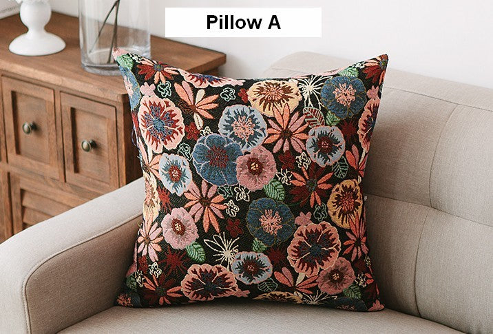 Large Decorative Throw Pillows, Bohemian Decorative Sofa Pillows, Geometric Pattern Chenille Throw Pillow for Living Room-Grace Painting Crafts