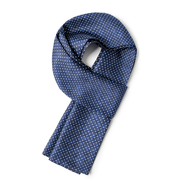 Formal Wear Silk Scarf, Silk Ascot For Men, British Style Long Scarf, Luxury Blue Silk Neck Scarf, Silk Scarf For Suit, Business Silk Scarf Men, Mens Spring Autumn Scarf, Lightweight Silk Scarf Men-Grace Painting Crafts