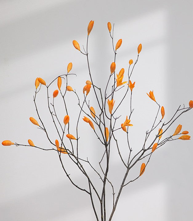 Magnolia Long Twigs, Natural Decorations, Dried Magnolia Branch, Flower Arrangement, Handmade Artificial Flower, Natural Dried Branches-Grace Painting Crafts