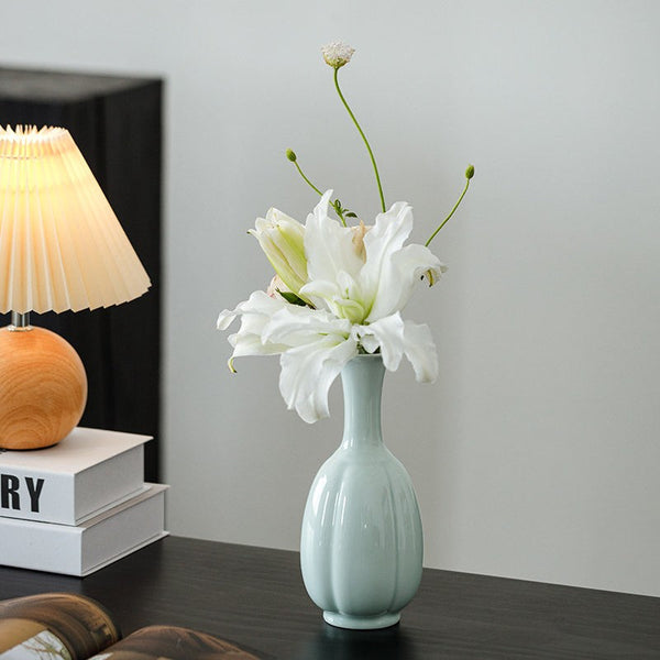 Small Flower Vases on Table, Rustic Porcelain Flower Vases, Ceramic Bud Vases, Handmade Water Holding Flower Vase-Grace Painting Crafts