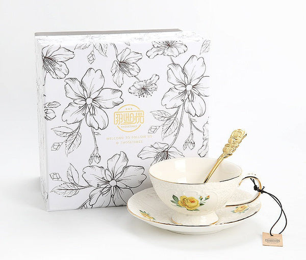 Tea Cup Set, Vintage Tea Cup Set, Modern Ceramic Cups, Ceramic Tea Cup with Saucer, European Tea Cup Set, Porcelain Tea Cups, Floral Tea Cup Set, Classic British Tea Cups, Elegant Tea Cup With Saucer-Grace Painting Crafts